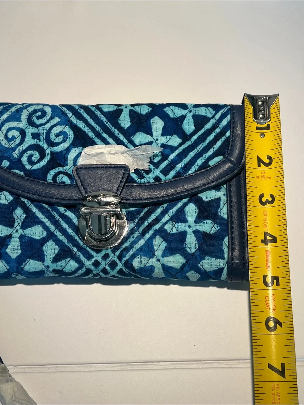 Vera Bradley Blue Patterned Wristlet Clutch with Teal Accents